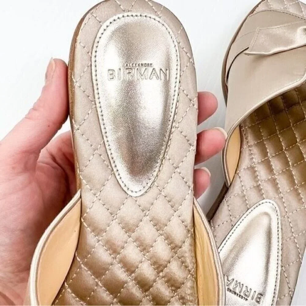 ALEXANDRE BIRMAN womens size 8.5 Clarita bow-embellished satin slides